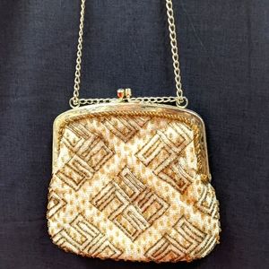 Vintage Beaded Purse/ Cocktail Bag,Unique 2-Sided Design